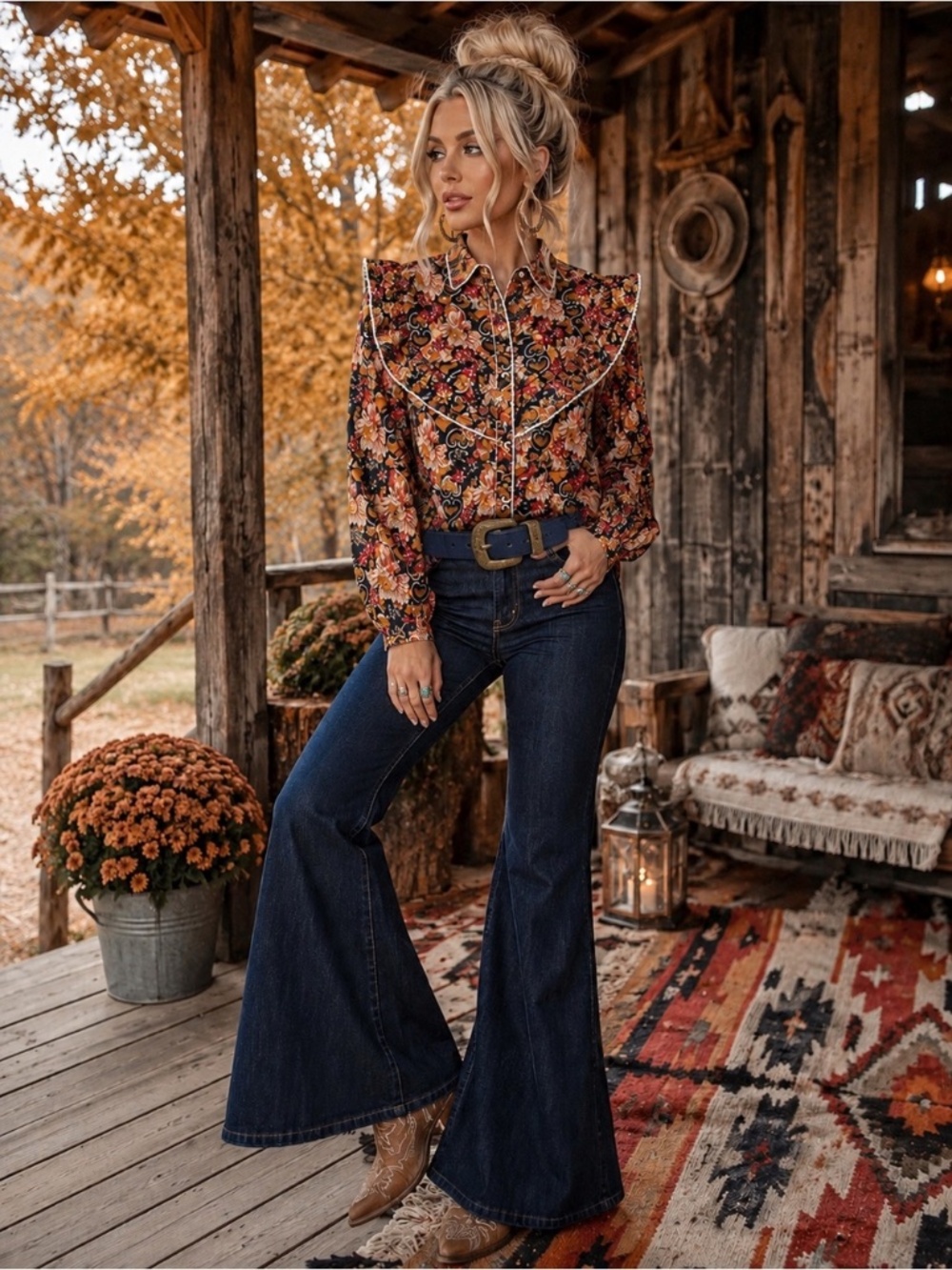 Sonmer Dorothy Blouse Navy Floral NWT Size M